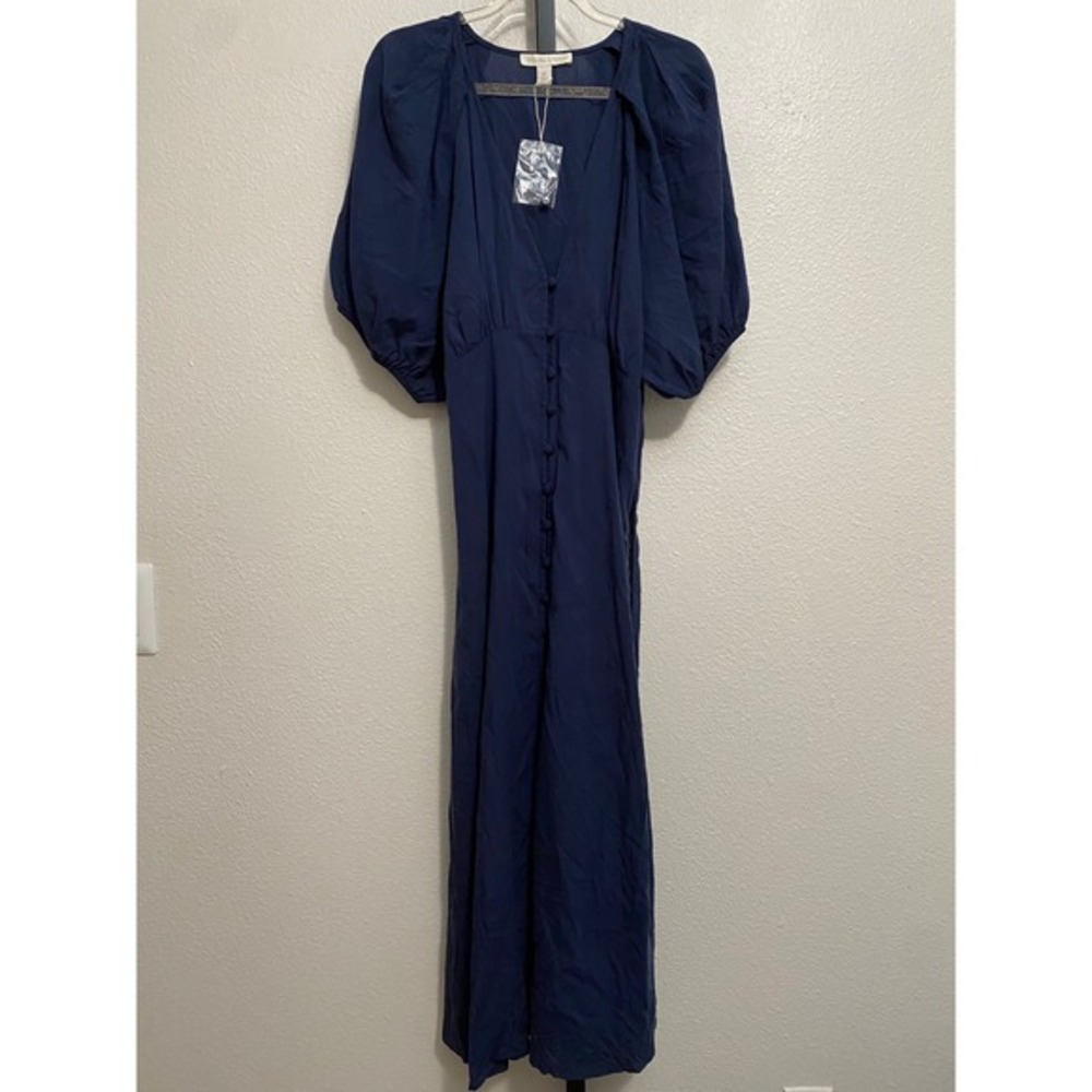 Puff Sleeve Cottagecore Denim‎ Prairie Maxi Dress 12 Whimsical Spring Capsule